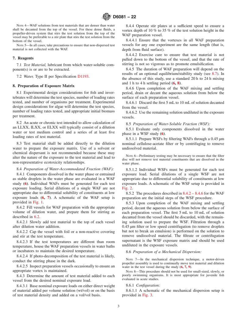 ASTM D6081-22 - Standard Practice for  Aquatic Toxicity Testing of Lubricants: Sample Preparation  and Results Interpretation