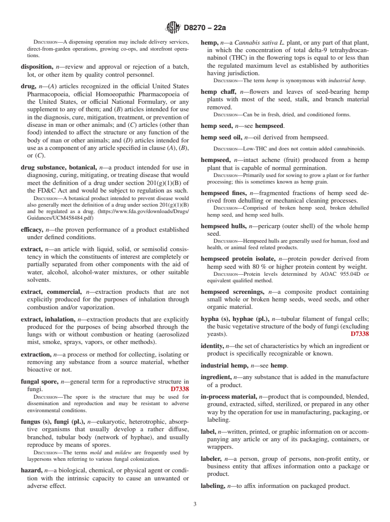 ASTM D8270-22a - Standard Terminology Relating to Cannabis