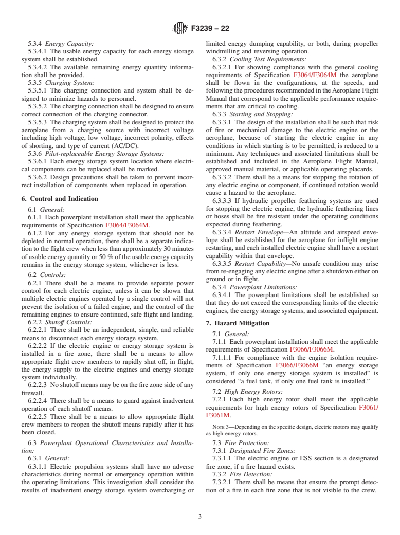 ASTM F3239-22 - Standard Specification for Aircraft Electric Propulsion Systems