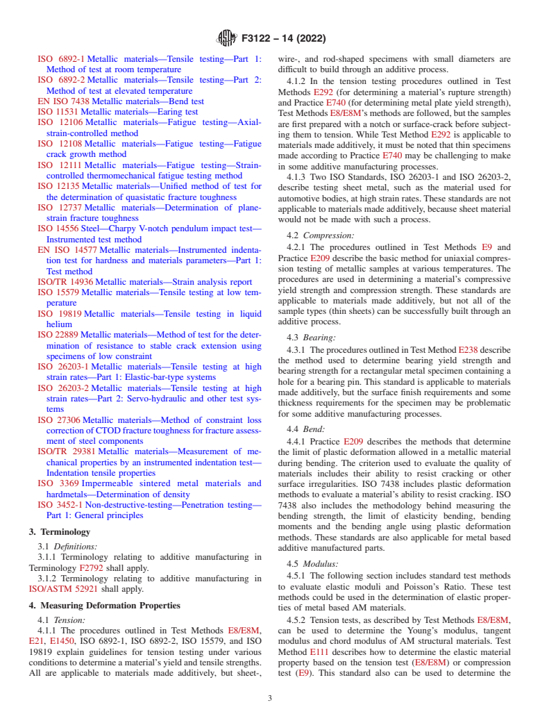 ASTM F3122-14(2022) - Standard Guide for Evaluating Mechanical Properties of Metal Materials Made via  Additive Manufacturing Processes