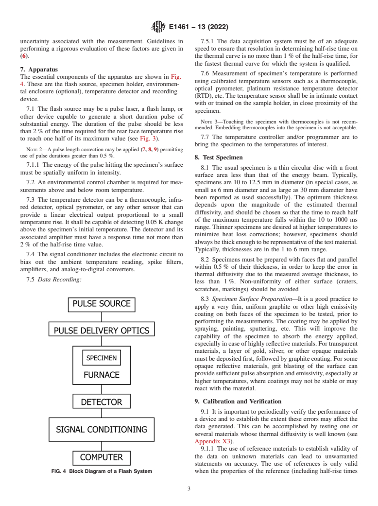 ASTM E1461-13(2022) - Standard Test Method for  Thermal Diffusivity by the Flash Method