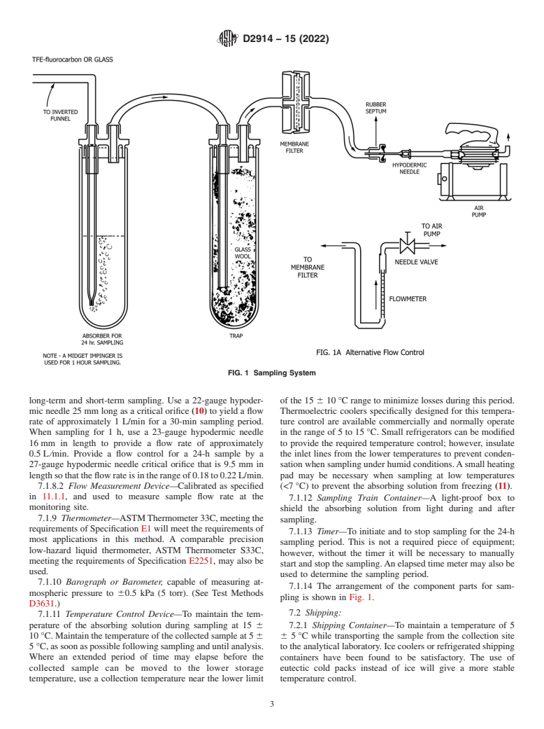 ASTM D2914-15(2022) - Standard Test Methods for Sulfur Dioxide Content of the Atmosphere (West-Gaeke Method)