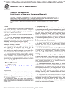 ASTM C357-07(2022)e1 ASTM C357-07(2022)e1 - Standard Test Method for Bulk Density of Granular Refractory Materials - Page 1 preview