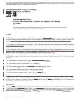 ASTM ISO/ASTM51310-22 REDLINE ASTM ISO/ASTM51310-22 - Standard Practice for Use of a Radiochromic Optical Waveguide Dosimetry System - Page 1 preview