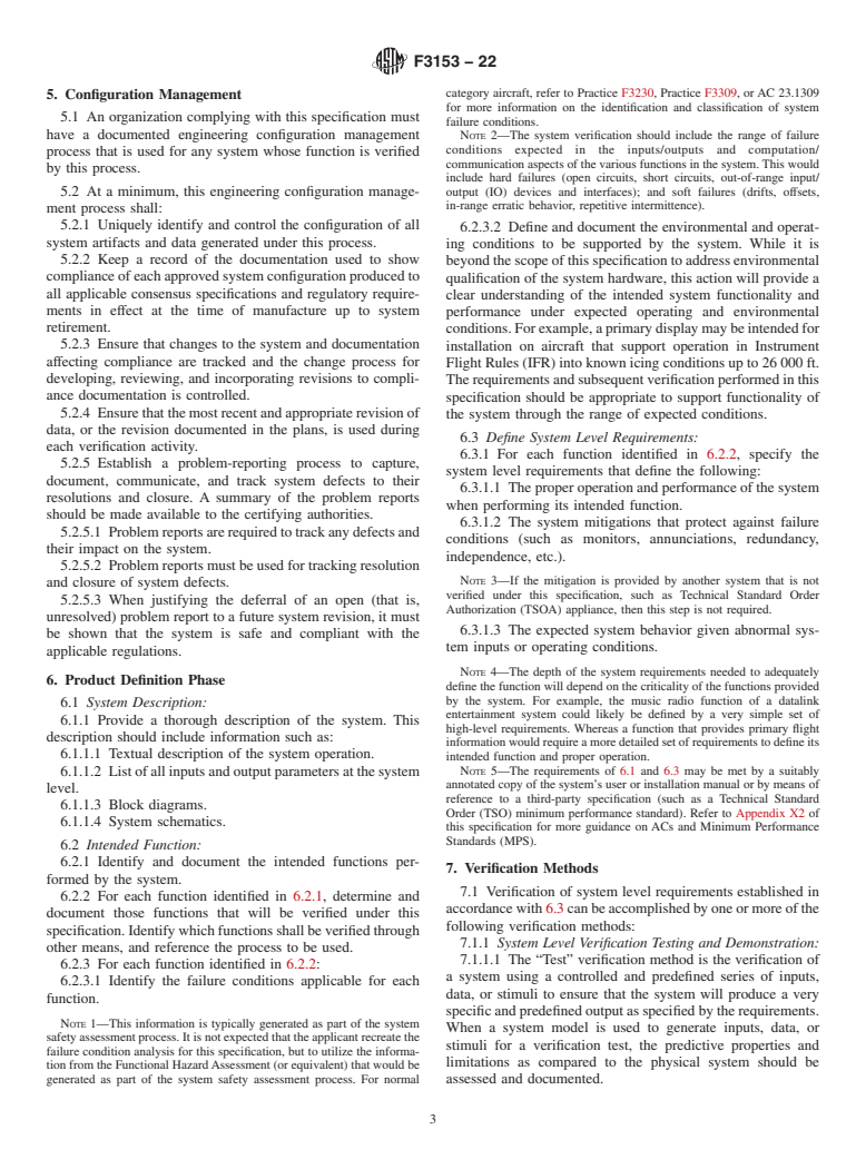 ASTM F3153-22 - Standard Specification for Verification of Aircraft Systems and Equipment