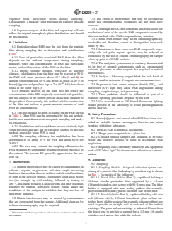 ASTM D6209-21 ASTM D6209-21 - Standard Test Method for Determination of Gaseous and Particulate Polycyclic Aromatic Hydrocarbons in Ambient Air (Collection on Sorbent-Backed Filters with Gas Chromatographic/Mass Spectrometric Analysis) - Page 3 preview