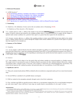 ASTM D6209-21 REDLINE ASTM D6209-21 - Standard Test Method for Determination of Gaseous and Particulate Polycyclic Aromatic Hydrocarbons in Ambient Air (Collection on Sorbent-Backed Filters with Gas Chromatographic/Mass Spectrometric Analysis) - Page 2 preview