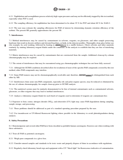 ASTM D6209-21 REDLINE ASTM D6209-21 - Standard Test Method for Determination of Gaseous and Particulate Polycyclic Aromatic Hydrocarbons in Ambient Air (Collection on Sorbent-Backed Filters with Gas Chromatographic/Mass Spectrometric Analysis) - Page 4 preview