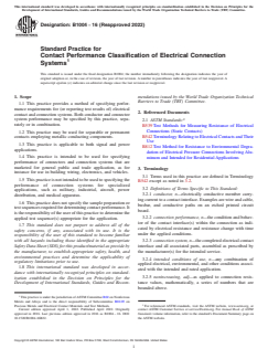 ASTM B1004-16(2022) ASTM B1004-16(2022) - Standard Practice for Contact Performance Classification of Electrical Connection Systems - Page 1 preview