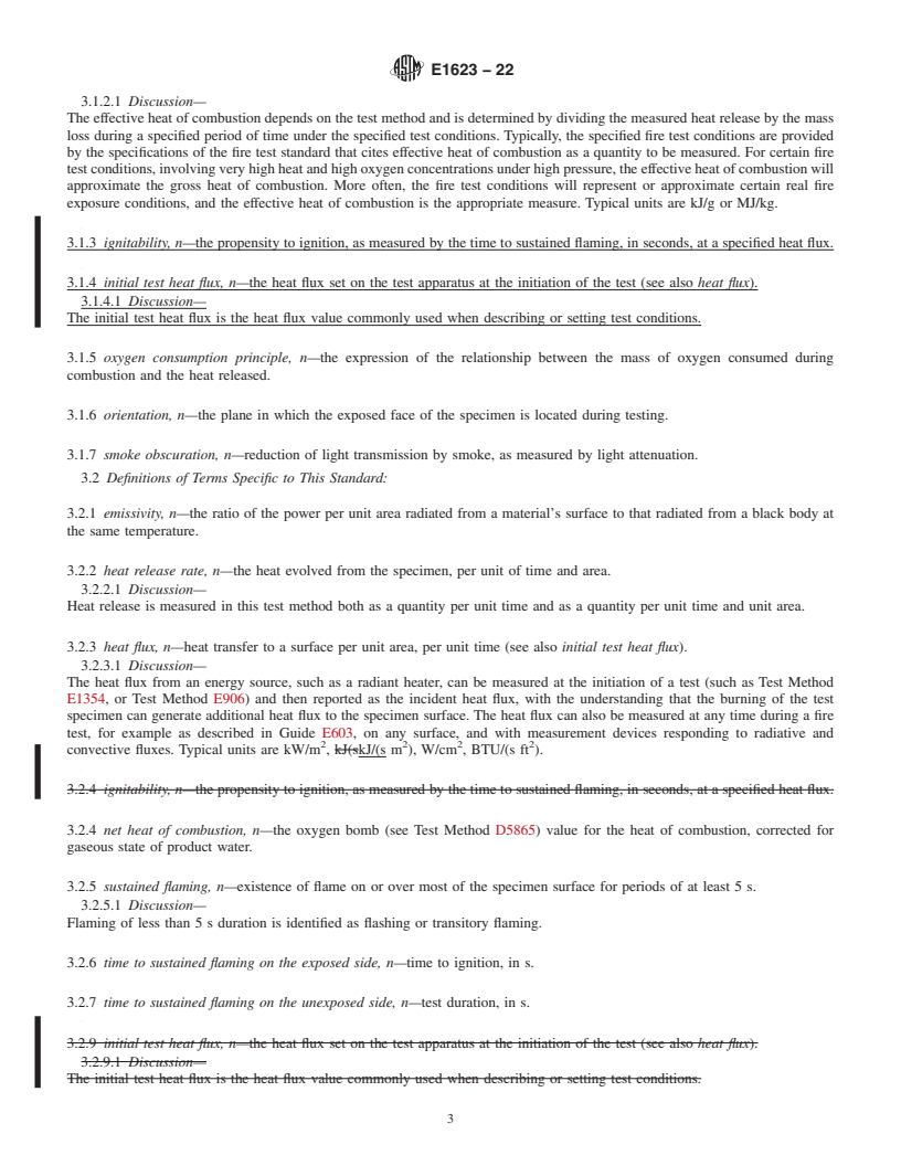 REDLINE ASTM E1623-22 - Standard Test Method for  Determination of Fire and Thermal Parameters of Materials,   Products, and Systems Using an Intermediate Scale Calorimeter (ICAL)