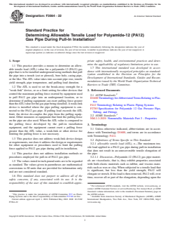 ASTM F3564-22 ASTM F3564-22 - Standard Practice for Determining Allowable Tensile Load for Polyamide-12 (PA12) Gas Pipe During Pull-In Installation - Page 1 preview