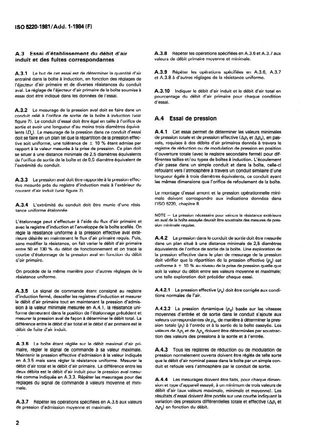 ISO 5220:1981/Add 1:1984 ISO 5220:1981/Add 1:1984 - Régulateur de débit variable a entraînement d'air induit - Page 2 preview