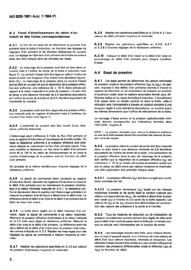ISO 5220:1981/Add 1:1984 ISO 5220:1981/Add 1:1984 - Régulateur de débit variable a entraînement d'air induit - Page 2 preview
