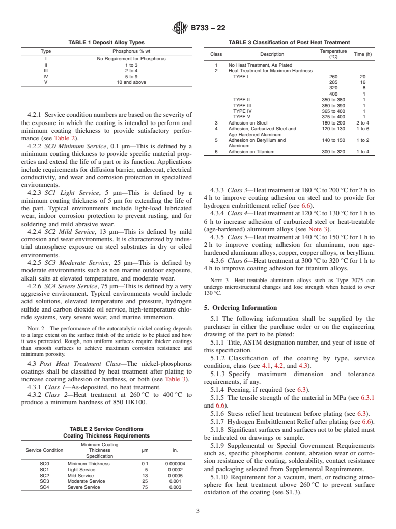 ASTM B733-22 - Standard Specification for  Autocatalytic (Electroless) Nickel-Phosphorus Coatings on Metal