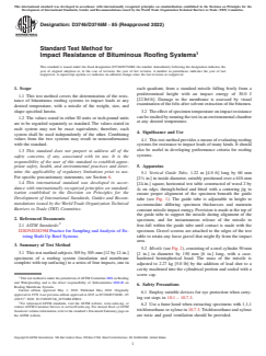 ASTM D3746/D3746M-85(2022) ASTM D3746/D3746M-85(2022) - Standard Test Method for Impact Resistance of Bituminous Roofing Systems - Page 1 preview
