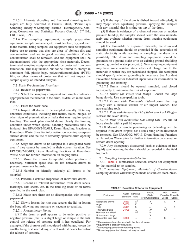 ASTM D5680-14(2022) - Standard Practice for  Sampling Unconsolidated Solids in Drums or Similar Containers