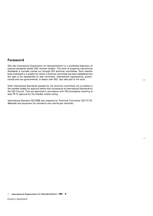 ISO 5226:1985 ISO 5226:1985 - Materials and equipment for petroleum and natural gas industries -- Aluminium alloy drill pipe for oil or natural gas wells - Page 2 preview