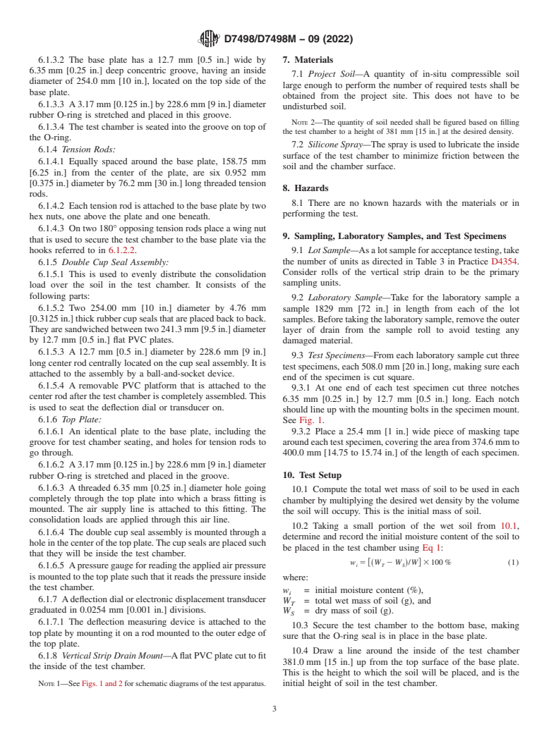 ASTM D7498/D7498M-09(2022) - Standard Test Method for  Vertical Strip Drains Using a Large-Scale Consolidation Test