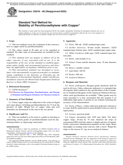 ASTM D3316-06(2022) ASTM D3316-06(2022) - Standard Test Method for Stability of Perchloroethylene with Copper - Page 1 preview