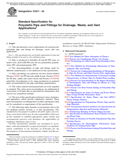 ASTM F3371-22 ASTM F3371-22 - Standard Specification for Polyolefin Pipe and Fittings for Drainage, Waste, and Vent Applications - Page 1 preview