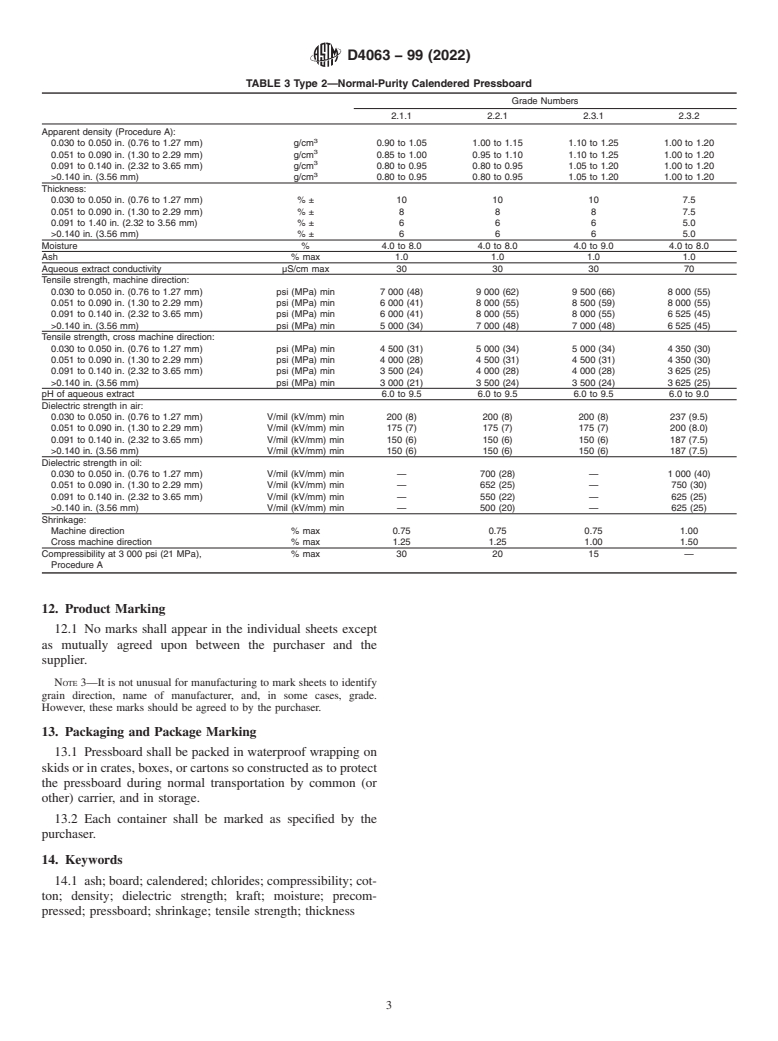 ASTM D4063-99(2022) - Standard Specification for  Pressboard for Electrical Insulating Purposes