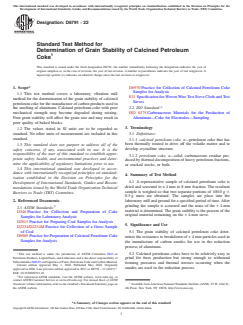 ASTM D6791-22 ASTM D6791-22 - Standard Test Method for Determination of Grain Stability of Calcined Petroleum Coke - Page 1 preview