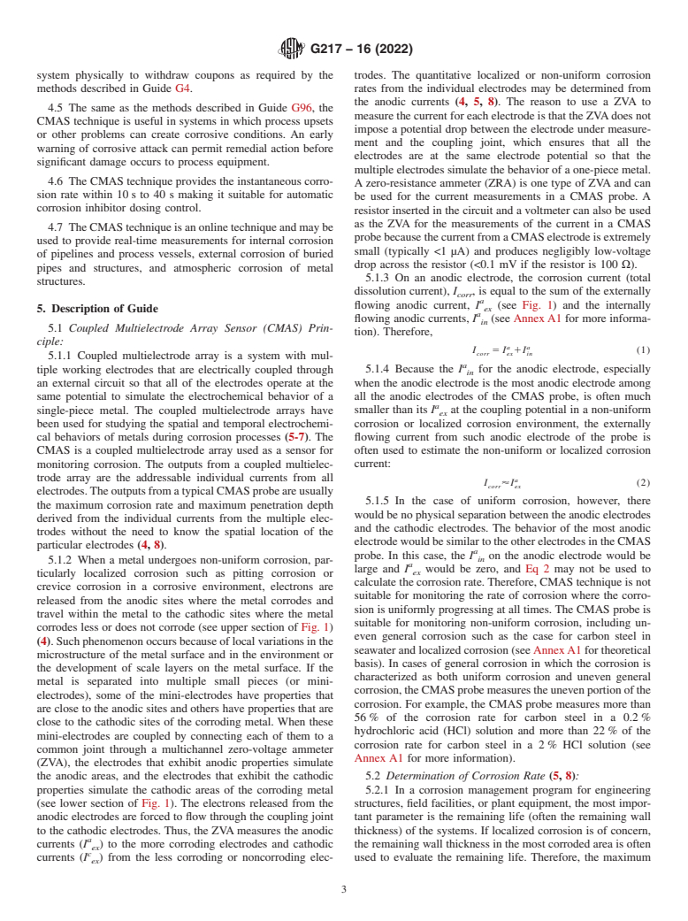 ASTM G217-16(2022) - Standard Guide for Corrosion Monitoring in Laboratories and Plants with Coupled  Multielectrode Array Sensor Method