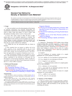 ASTM C271/C271M-16(2022)e1 ASTM C271/C271M-16(2022)e1 - Standard Test Method for Density of Sandwich Core Materials - Page 1 preview