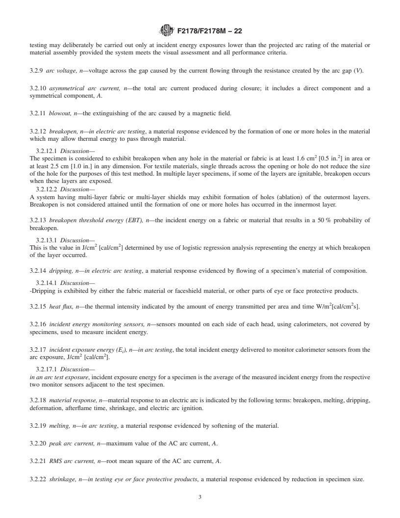 REDLINE ASTM F2178/F2178M-22 - Standard Specification for  Arc Rated Eye or Face Protective Products