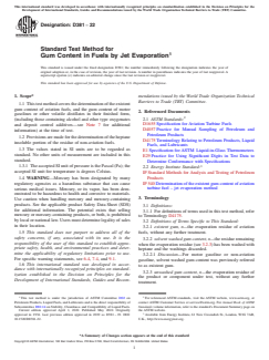 ASTM D381-22 ASTM D381-22 - Standard Test Method for Gum Content in Fuels by Jet Evaporation - Page 1 preview