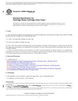 ASTM B129-22 REDLINE ASTM B129-22 - Standard Specification for Cartridge Brass Cartridge Case Cups - Page 1 preview