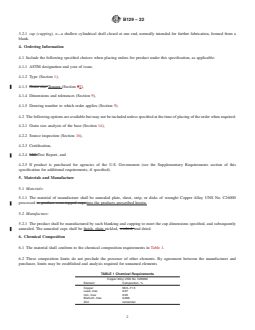 ASTM B129-22 REDLINE ASTM B129-22 - Standard Specification for Cartridge Brass Cartridge Case Cups - Page 2 preview