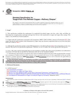 REDLINE ASTM B216-22 - Standard Specification for Tough-Pitch Fire-Refined Copper—Refinery Shapes