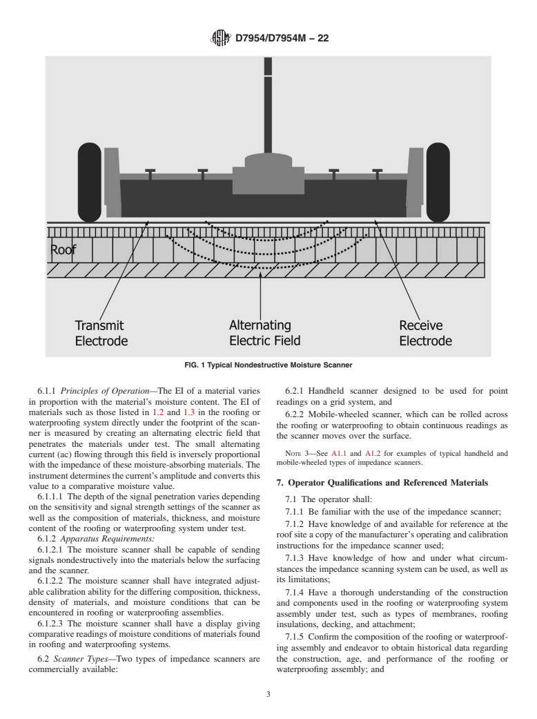 ASTM D7954/D7954M-22 - Standard Practice for Moisture Surveying of Roofing and Waterproofing Systems Using  Nondestructive Electrical Impedance Scanners