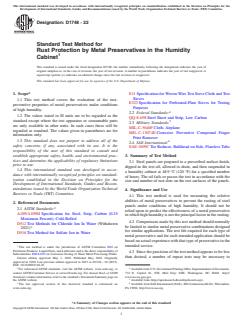 ASTM D1748-22 ASTM D1748-22 - Standard Test Method for Rust Protection by Metal Preservatives in the Humidity Cabinet - Page 1 preview