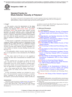ASTM D2857-22 ASTM D2857-22 - Standard Practice for Dilute Solution Viscosity of Polymers - Page 1 preview