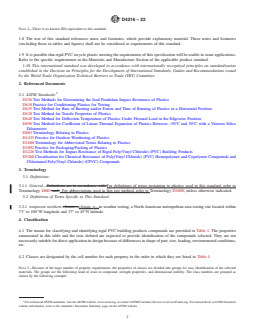 ASTM D4216-22 REDLINE ASTM D4216-22 - Standard Specification for Rigid Poly(Vinyl Chloride) (PVC) and Related PVC and Chlorinated Poly(Vinyl Chloride) (CPVC) Building Products Compounds - Page 2 preview
