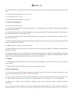 ASTM D4216-22 REDLINE ASTM D4216-22 - Standard Specification for Rigid Poly(Vinyl Chloride) (PVC) and Related PVC and Chlorinated Poly(Vinyl Chloride) (CPVC) Building Products Compounds - Page 4 preview