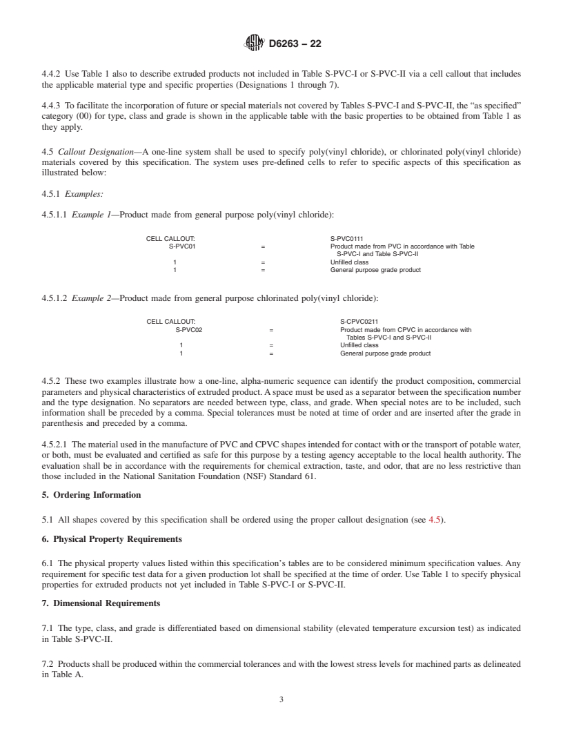 REDLINE ASTM D6263-22 - Standard Specification for Extruded Rods and Bars Made From Rigid Poly(Vinyl Chloride)  (PVC) and Chlorinated Poly(Vinyl Chloride) (CPVC)