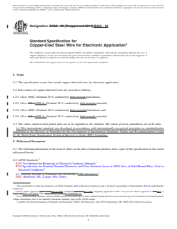 ASTM B452-22 REDLINE ASTM B452-22 - Standard Specification for Copper-Clad Steel Wire for Electronic Application - Page 1 preview