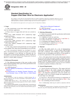 ASTM B452-22 ASTM B452-22 - Standard Specification for Copper-Clad Steel Wire for Electronic Application - Page 1 preview