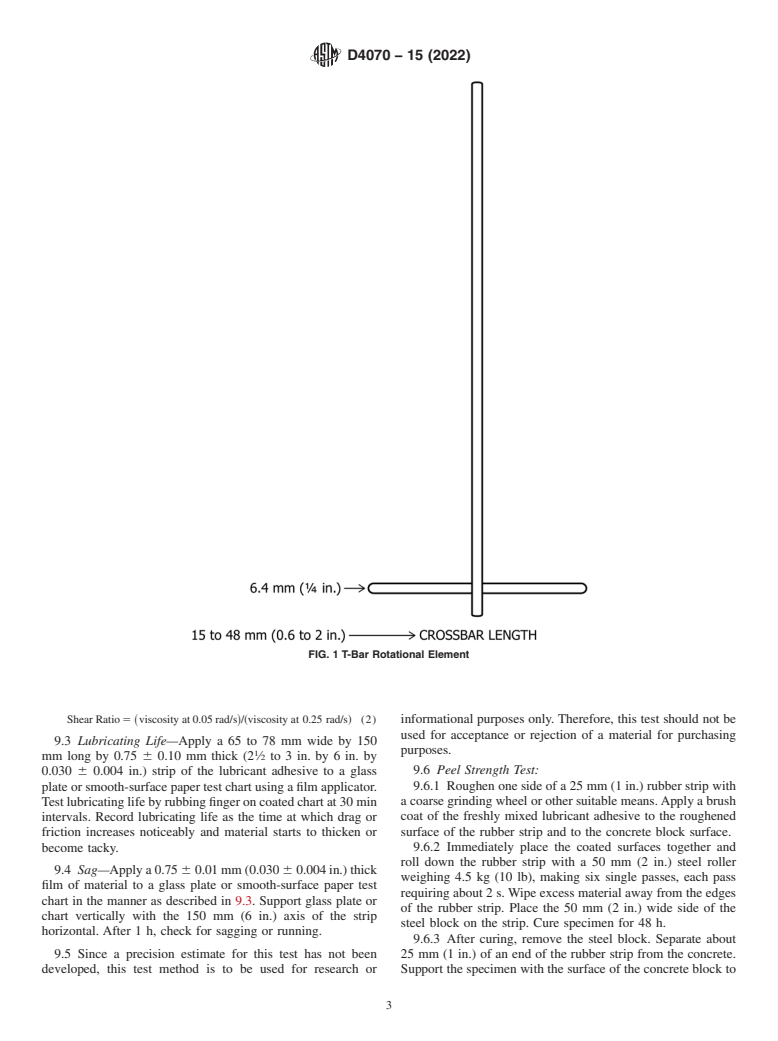 ASTM D4070-15(2022) - Standard Specification for Adhesive Lubricant for Installation of Preformed Elastomeric  Bridge Compression Seals in Concrete Structures