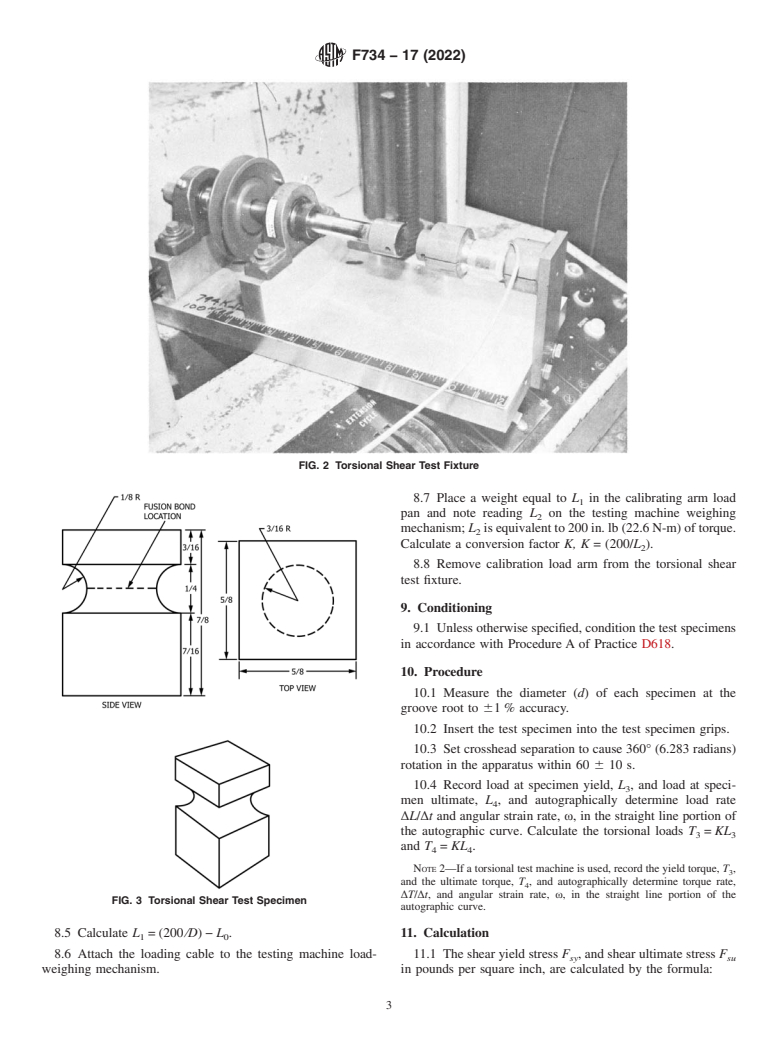 ASTM F734-17(2022) - Standard Test Method for  Shear Strength of Fusion Bonded Polycarbonate Aerospace Glazing  Material