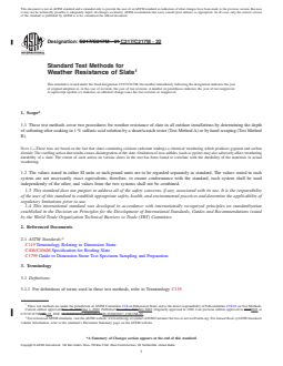 ASTM C217/C217M-22 REDLINE ASTM C217/C217M-22 - Standard Test Methods for Weather Resistance of Slate - Page 1 preview