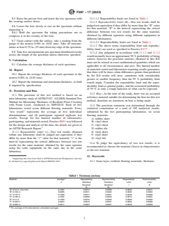 ASTM F387-17(2022) ASTM F387-17(2022) - Standard Test Method for Measuring Thickness of Resilient Floor Covering With Foam Layer - Page 2 preview