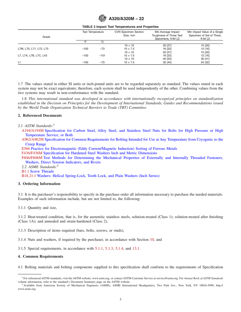 REDLINE ASTM A320/A320M-22 - Standard Specification for  Alloy-Steel and Stainless Steel Bolting for Low-Temperature  Service