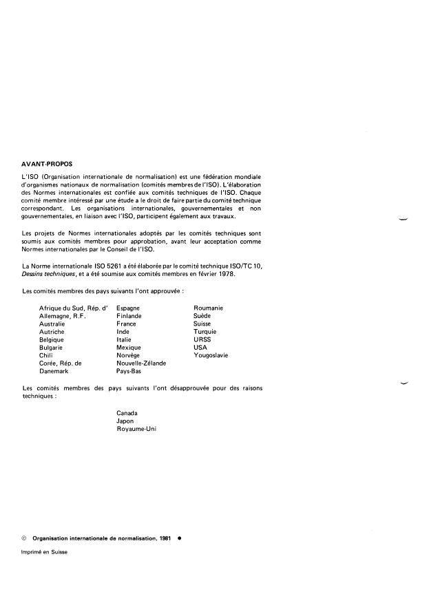 ISO 5261:1981 ISO 5261:1981 - Dessins techniques pour constructions métalliques - Page 2 preview