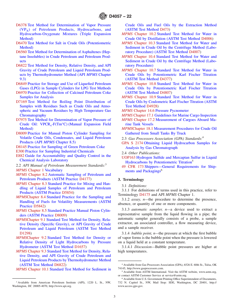 ASTM D4057-22 - Standard Practice for Manual Sampling of Petroleum and Petroleum Products