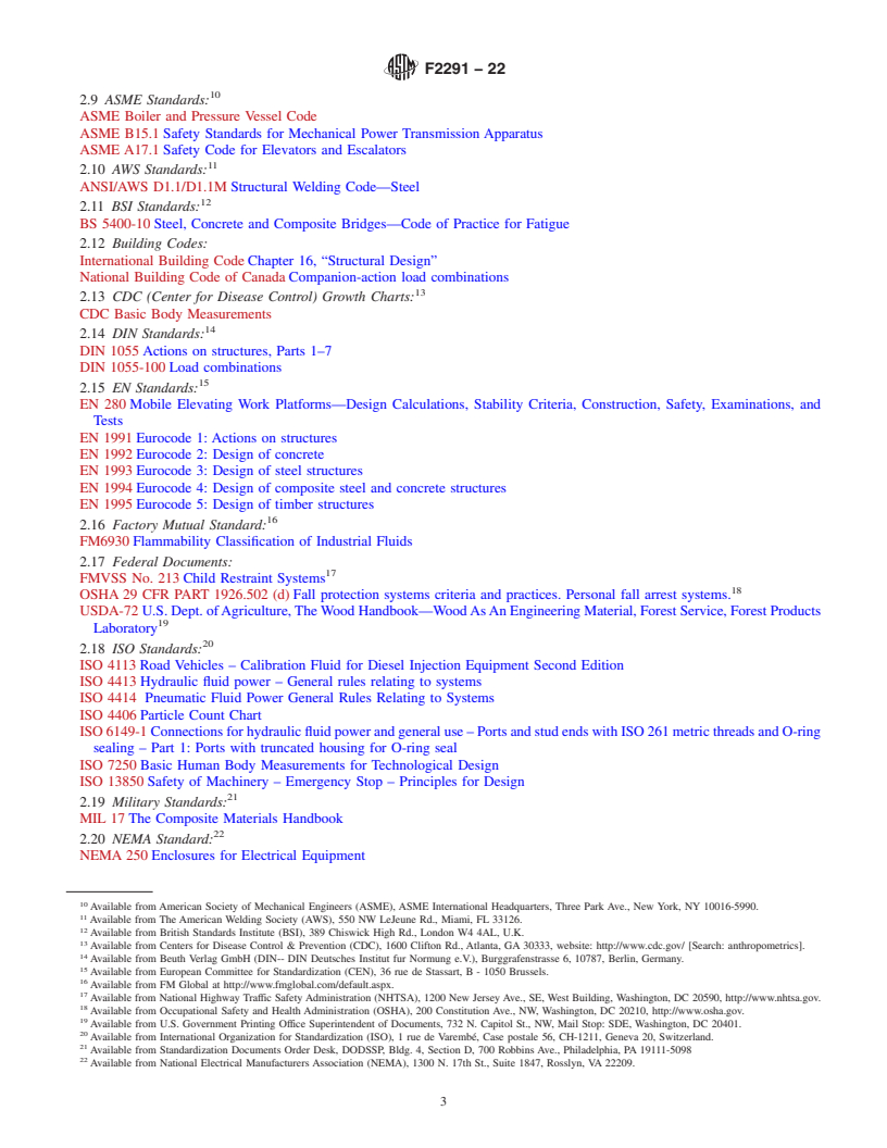 REDLINE ASTM F2291-22 - Standard Practice for Design of Amusement Rides and Devices