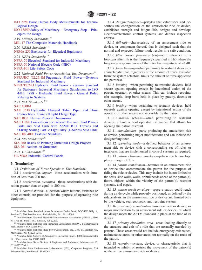 ASTM F2291-22 - Standard Practice for Design of Amusement Rides and Devices